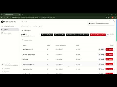 Editar Dados dos Alunos